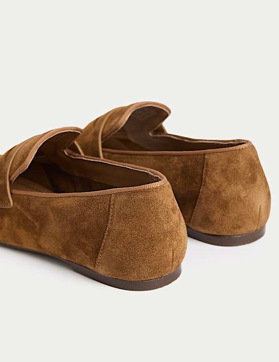 Suede Slip On Flat Loafers