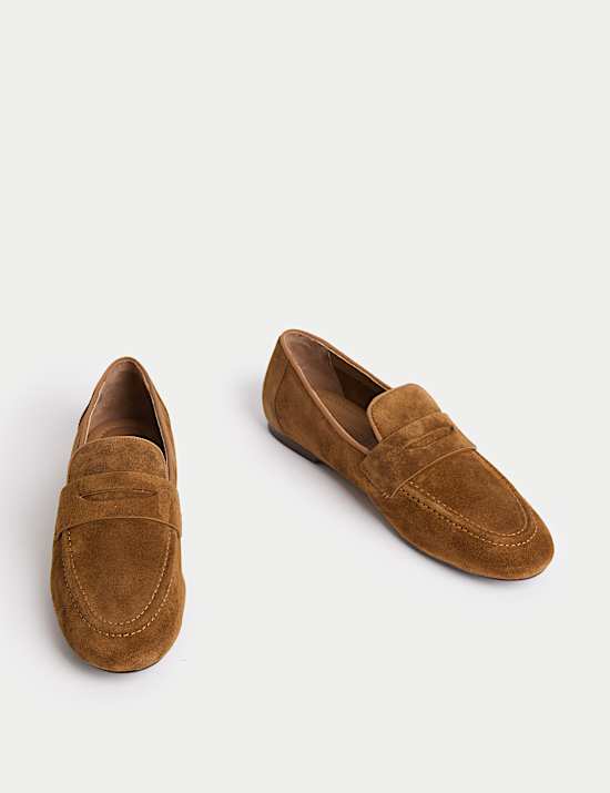 Suede Slip On Flat Loafers
