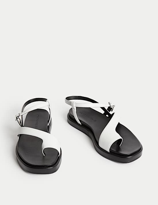 Leather Buckle Strappy Sandals