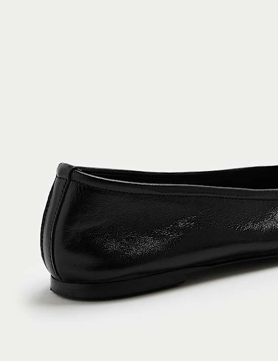 Leather Flat Ballet Pumps
