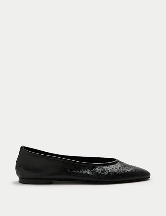 Leather Flat Ballet Pumps