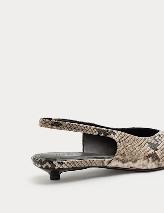 Micro Kitten Heel Slingback Sandals