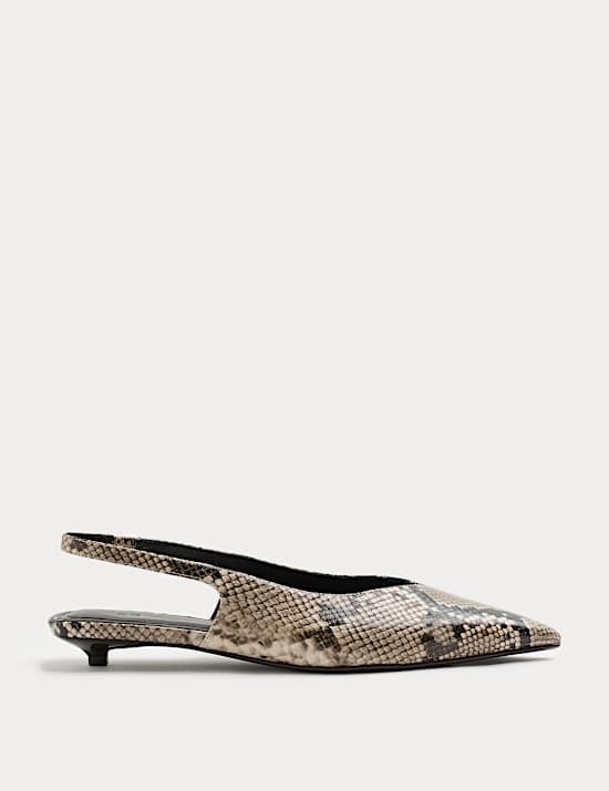 Micro Kitten Heel Slingback Sandals