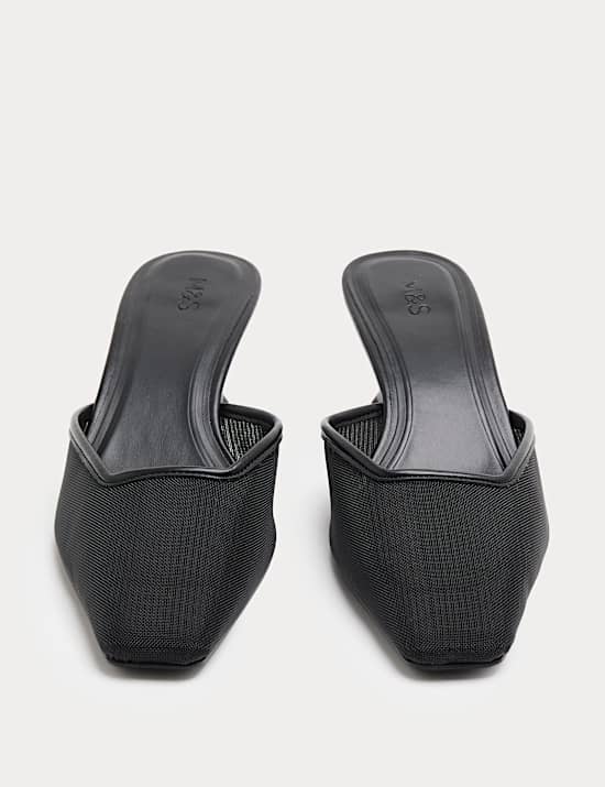 Mesh Wedge Pointed Mules