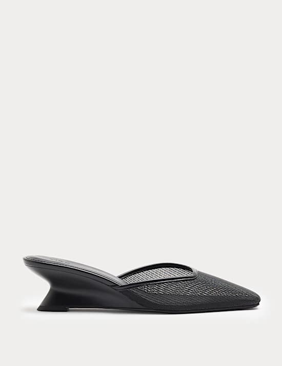 Mesh Wedge Pointed Mules