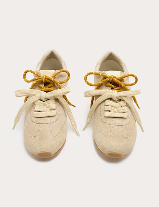Suede Double Lace Up Trainers