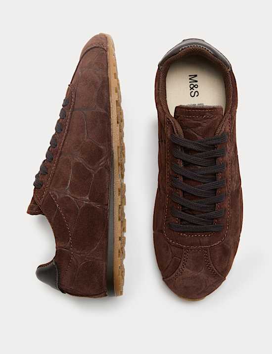 Suede Embosses Croc Trainers