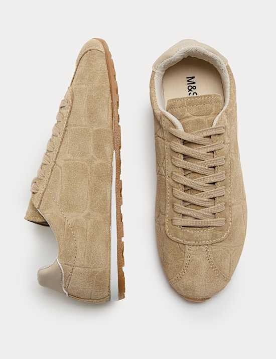 Suede Embosses Croc Trainers