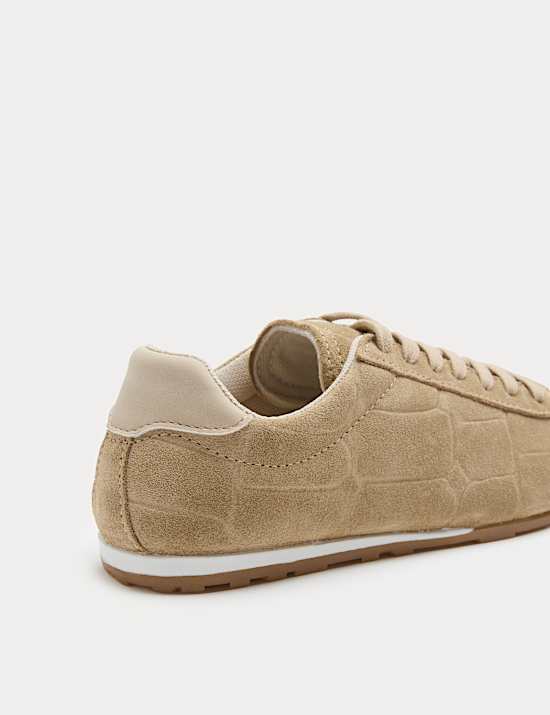Suede Embosses Croc Trainers