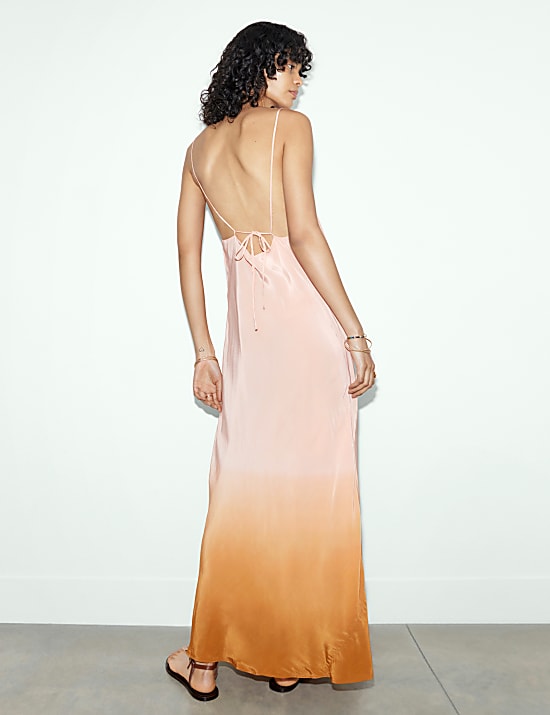 Back Detail Ombre Slip Dress