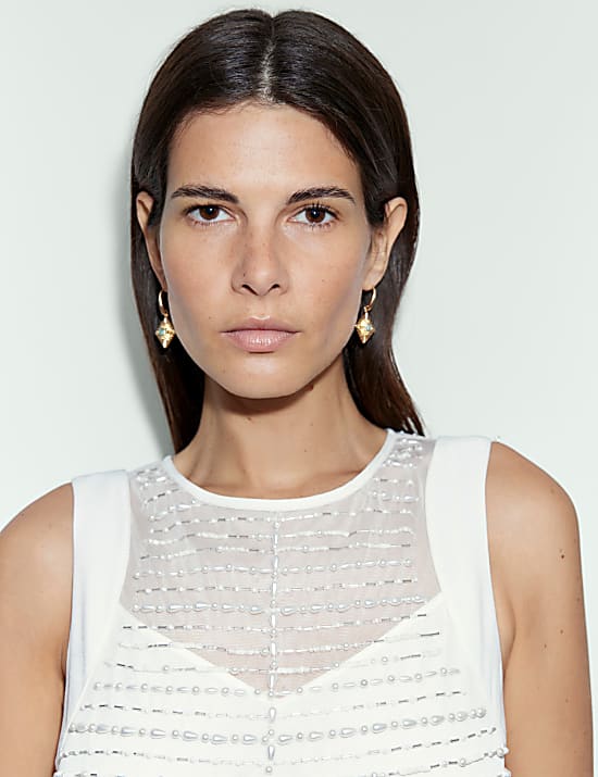 Vestido de tirantes con abalorios