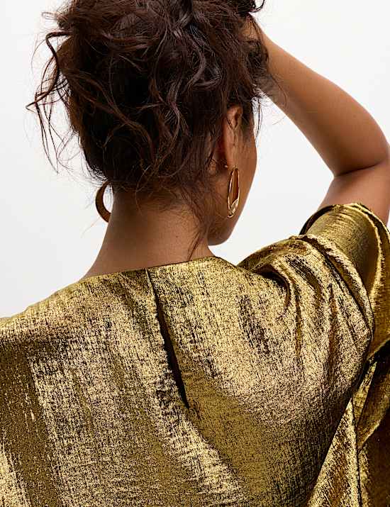 Drapiertes Minikleid mit Metallic-Effekt