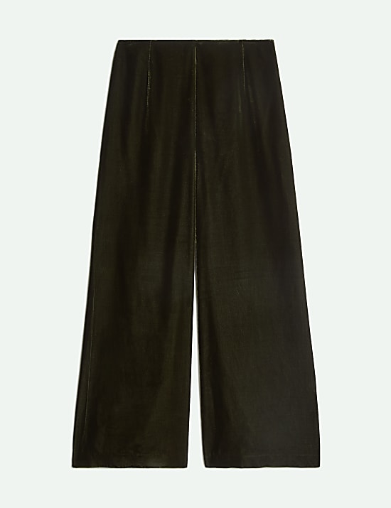 Velvet Wide-Leg Trousers