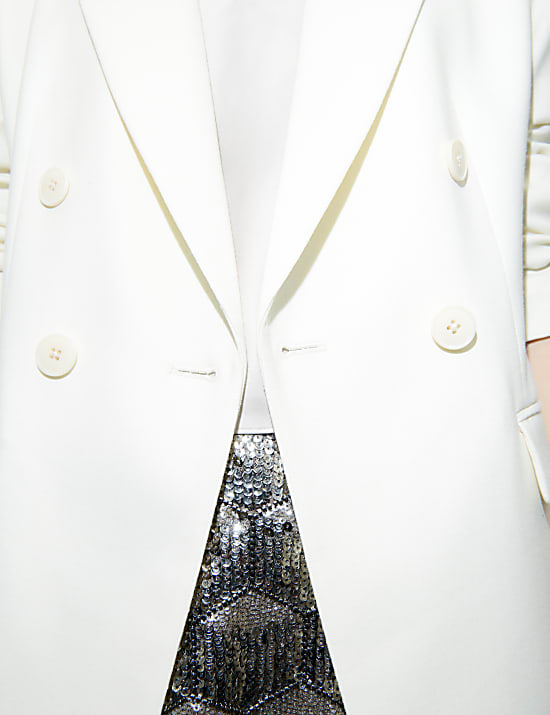 Wool-Blend Double-Breasted Blazer