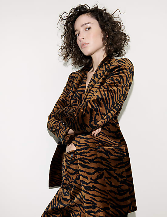 Veste en velours à imprimé animal