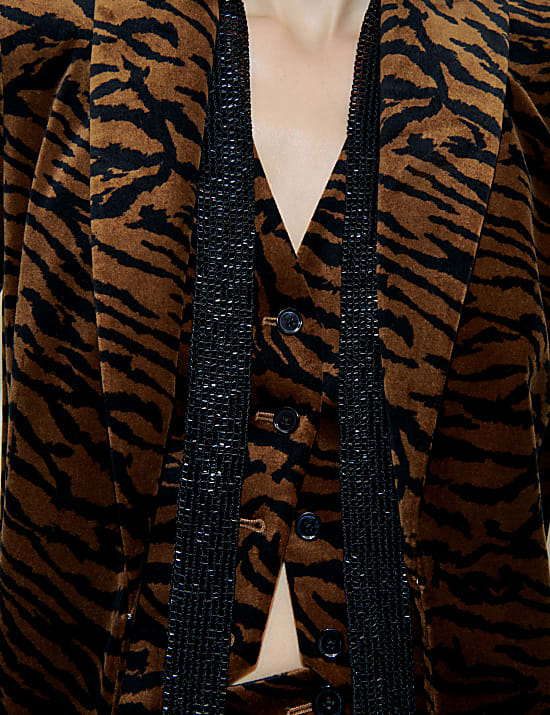 Veste en velours à imprimé animal