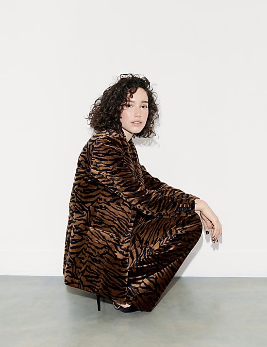 Veste en velours à imprimé animal