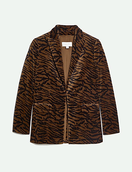 Veste en velours à imprimé animal