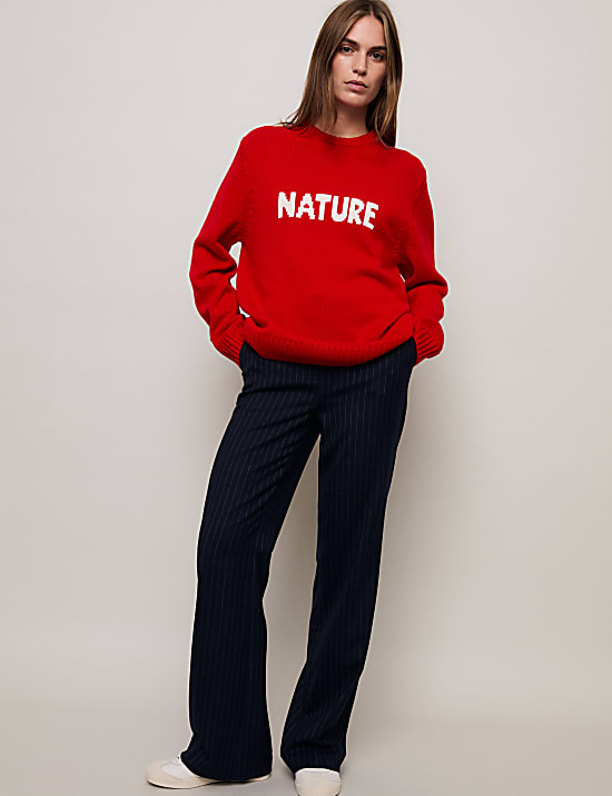 Pull naturel extra-large en laine m&eacute;rinos avec cachemire