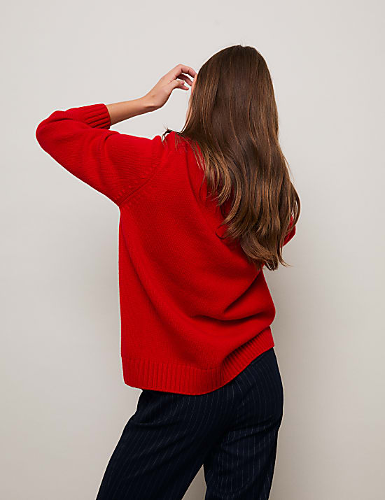 Pull naturel extra-large en laine m&eacute;rinos avec cachemire