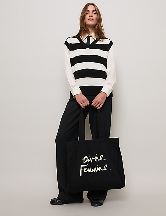 תיק רחב Divine Feminine מכותנת קנבס טהורה