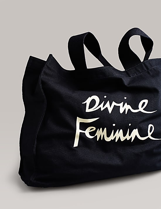 תיק רחב Divine Feminine מכותנת קנבס טהורה