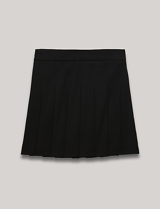 Geplooide minirok van wolmix