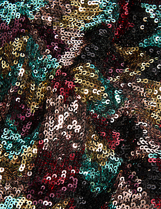 Bow Detail Sequin Mini Dress