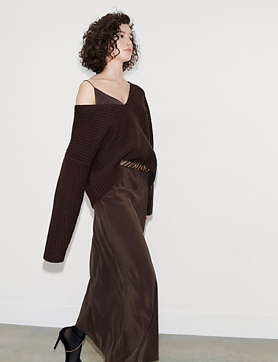 Merino Wool-Rich Oversized Jumper With Cashmere