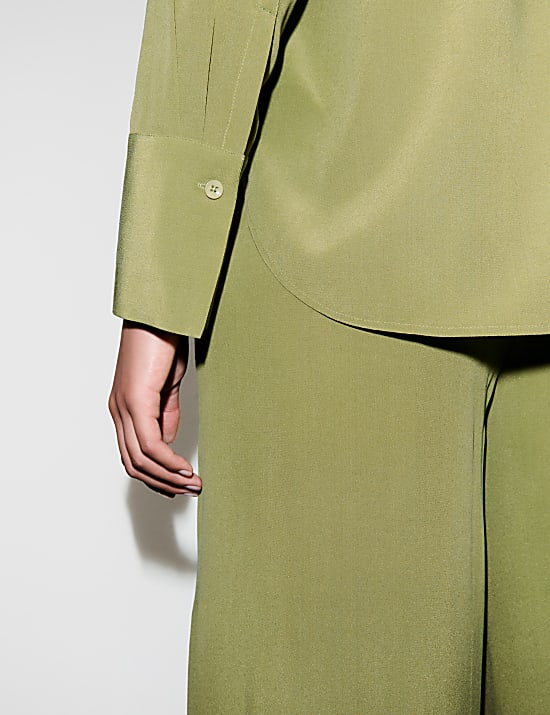 Pantalon large pure soie