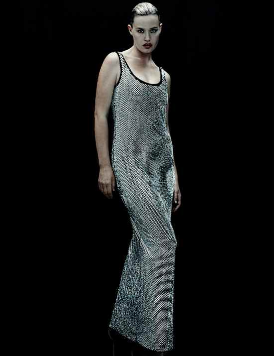 Metallic Embellished Maxi Bodycon Dress