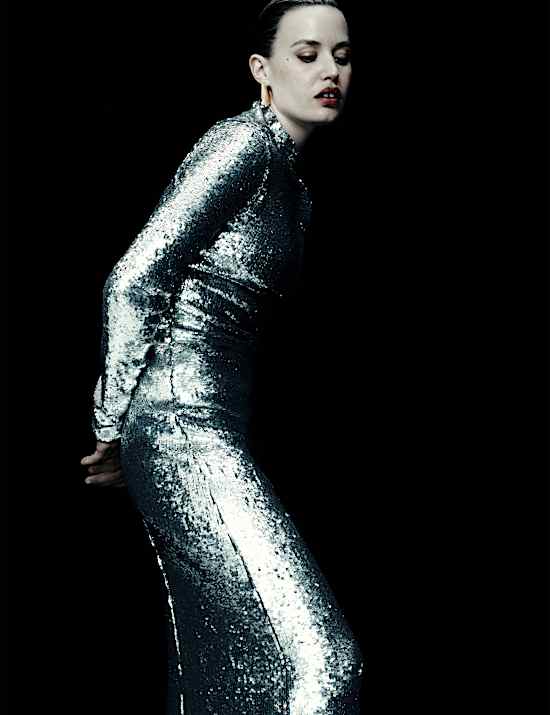 Sequin Embellished High Neck Midaxi Dress