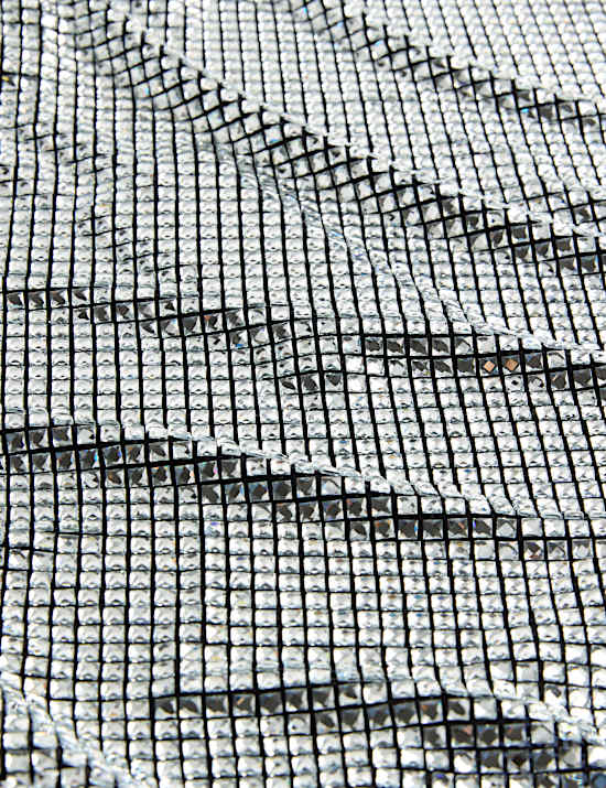 Metallic Embellished Mini A-Line Skirt