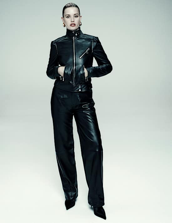 Leather High Waisted Trousers