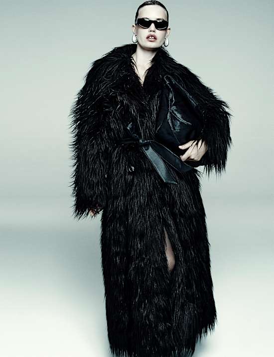 Faux Fur Collared Longline Trench Coat