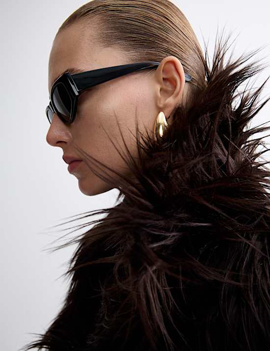 Faux Fur Collared Longline Trench Coat