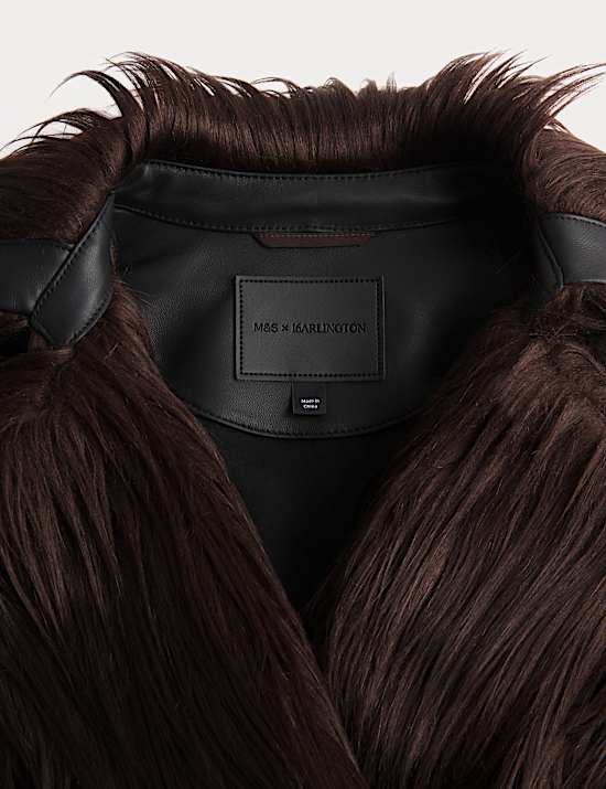 Faux Fur Collared Longline Trench Coat