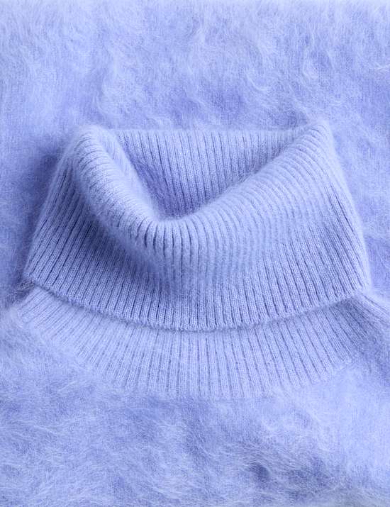 Pure Cashmere Roll Neck Knitted Top