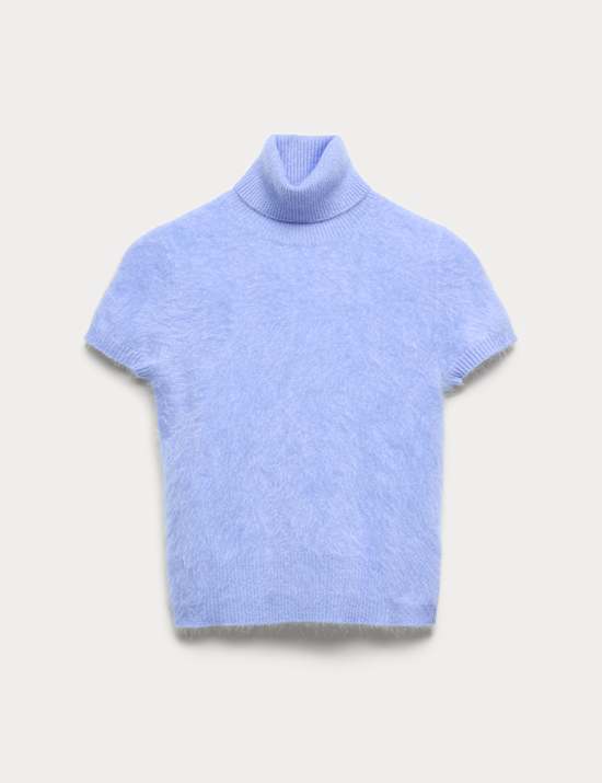 Pure Cashmere Roll Neck Knitted Top