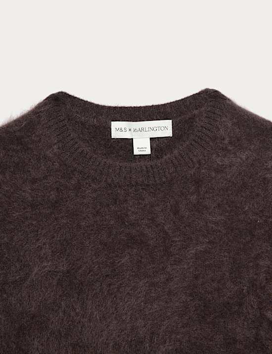 Brushed Pure Cashmere Cropped Knitted Top