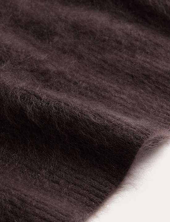 Brushed Pure Cashmere Cropped Knitted Top