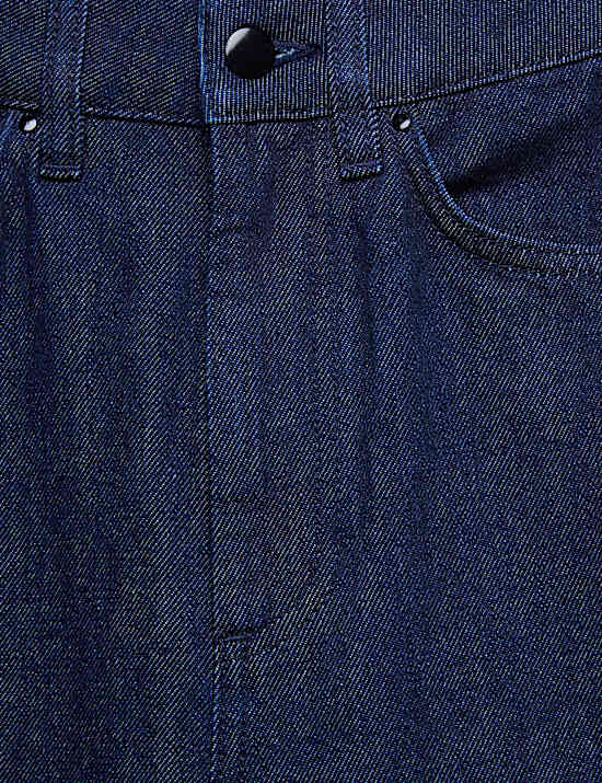 Pure Cotton High Waisted Wide Leg Jeans