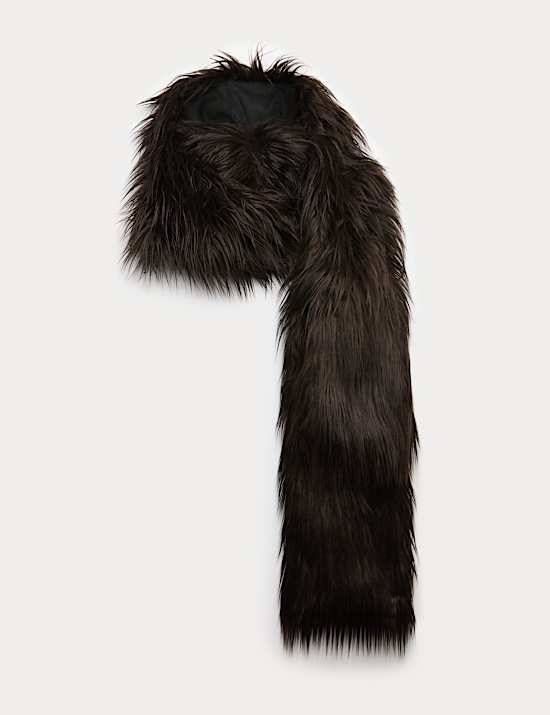 Kapuzenschal mit Kunstpelz