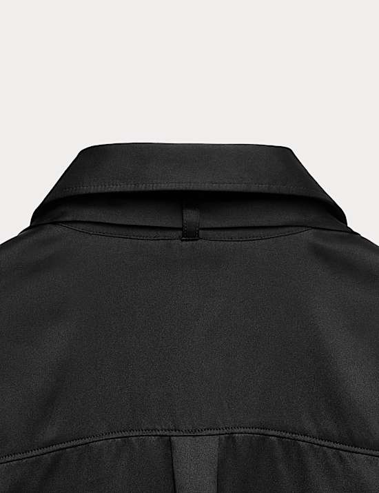 Pure Silk Pleat Detail Shirt