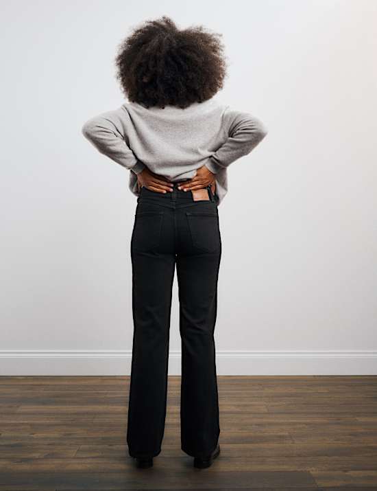 Cotton Rich High Waisted Wide Leg Jeans