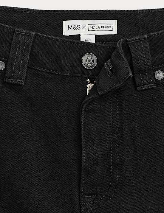 Cotton Rich High Waisted Wide Leg Jeans