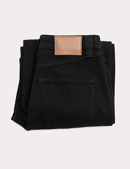 Cotton Rich High Waisted Wide Leg Jeans