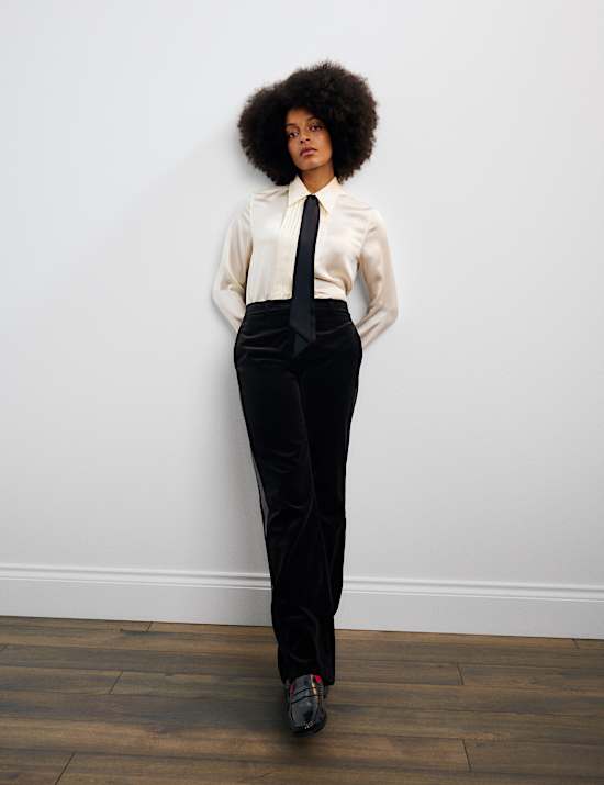 Velvet Straight Leg Trousers