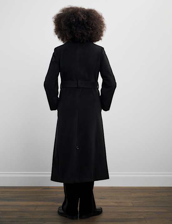 Pure Wool Belted Double Breasted Coat
