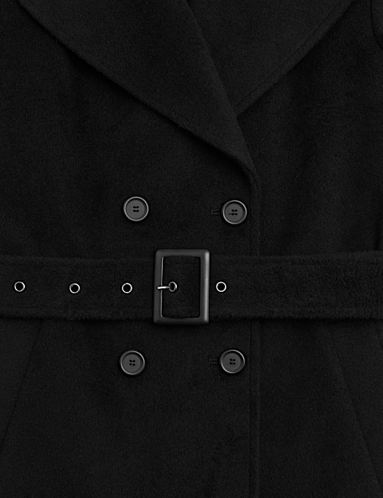 Pure Wool Belted Double Breasted Coat
